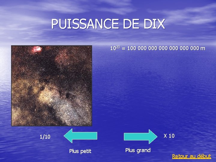 PUISSANCE DE DIX 1020 = 100 000 000 000 m X 10 1/10 Plus