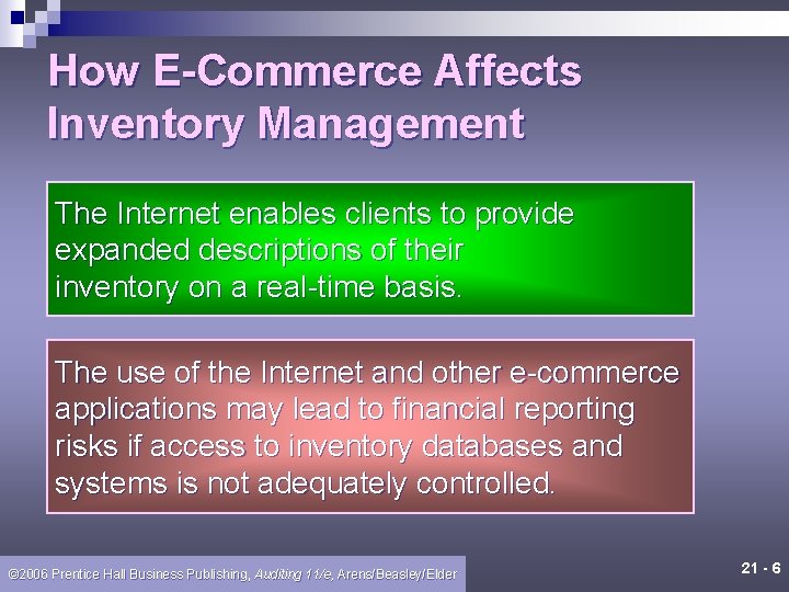 How E-Commerce Affects Inventory Management The Internet enables clients to provide expanded descriptions of