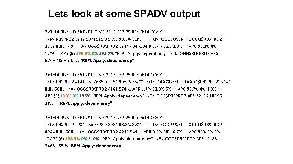 Lets look at some SPADV output PATH 4 RUN_ID 78 RUN_TIME 2015 -SEP-25 00: Lets look at some SPADV output PATH 4 RUN_ID 78 RUN_TIME 2015 -SEP-25 00: