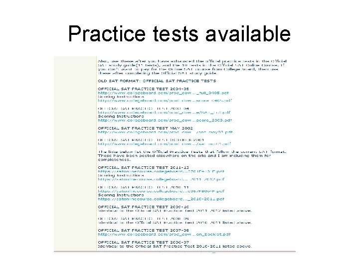 Practice tests available 