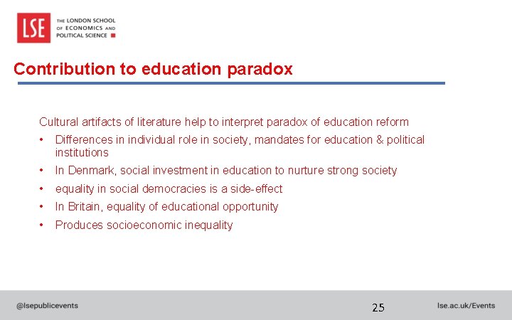 Contribution to education paradox Cultural artifacts of literature help to interpret paradox of education