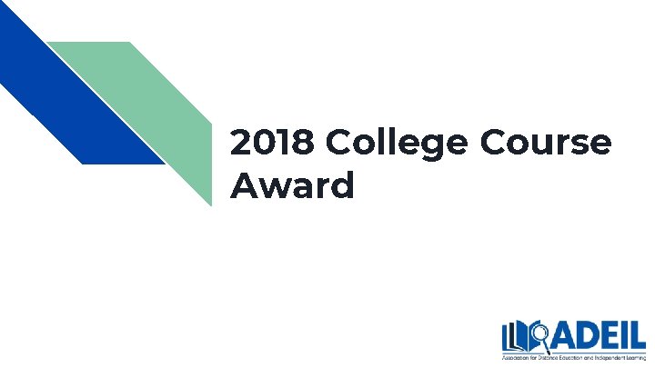 2018 College Course Award 2018 College Course Award
