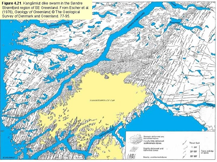 Figure 4. 21. Kangâmiut dike swarm in the Søndre Strømfjord region of SE Greenland.