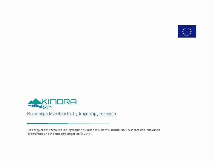 Knowledge Inventory for hydrogeology research This project has received funding from the European Union’s