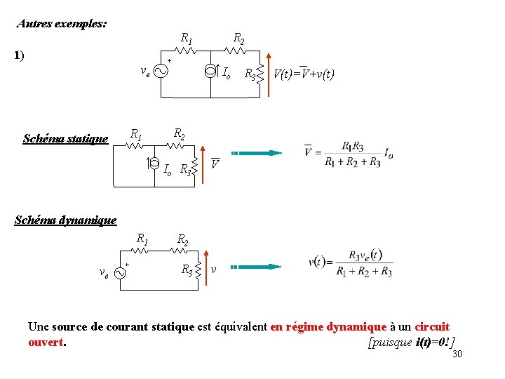 Autres exemples: R 1 R 2 1) ve Schéma statique R 1 Io R