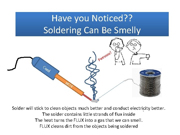 Have you Noticed? ? Soldering Can Be Smelly u! uu e e P Co
