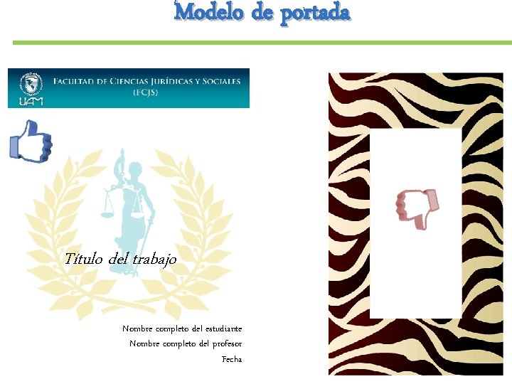 Modelo de portada Título del trabajo Nombre completo del estudiante Nombre completo del profesor Modelo de portada Título del trabajo Nombre completo del estudiante Nombre completo del profesor