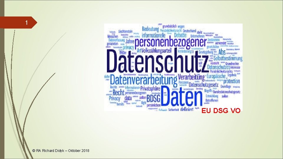 1 EU DSG VO © RA Richard Didyk – Oktober 2018 