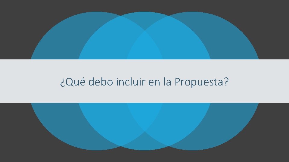 ¿Qué debo incluir en la Propuesta? 