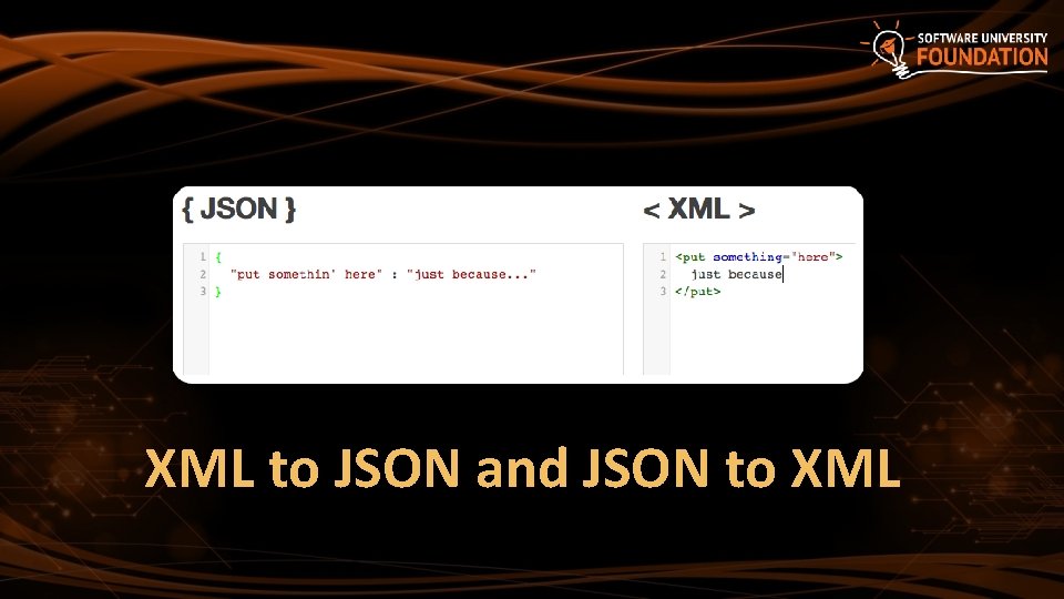XML to JSON and JSON to XML 