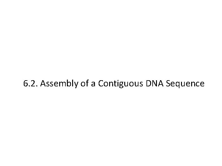 6. 2. Assembly of a Contiguous DNA Sequence 