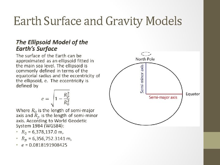 Earth Surface and Gravity Models • 