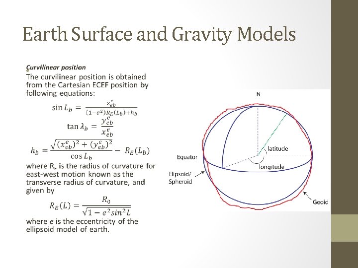 Earth Surface and Gravity Models • 