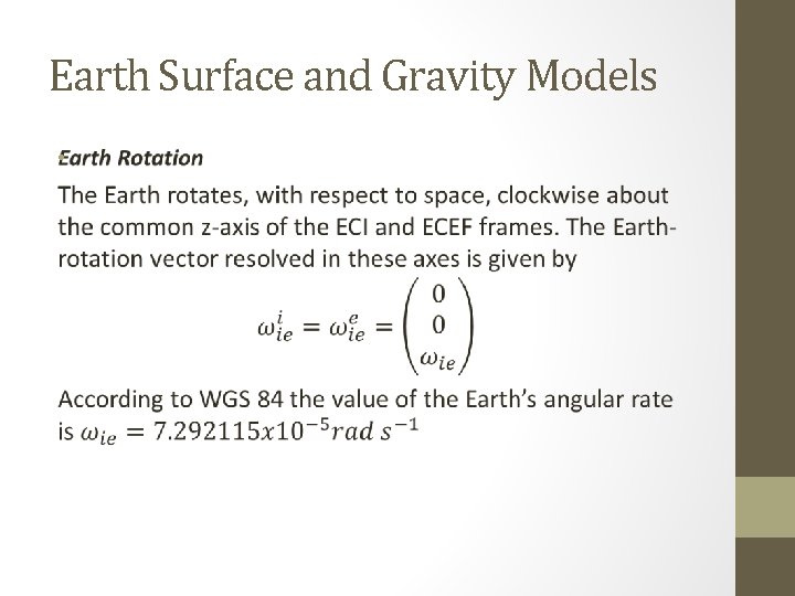 Earth Surface and Gravity Models • 