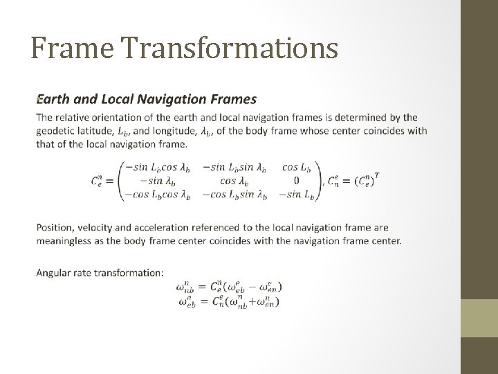 Frame Transformations • 