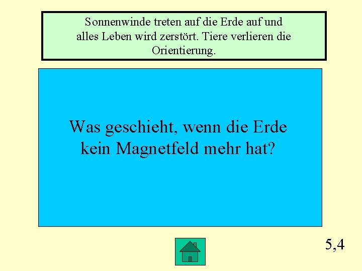 Sonnenwinde treten auf die Erde auf und alles Leben wird zerstört. Tiere verlieren die