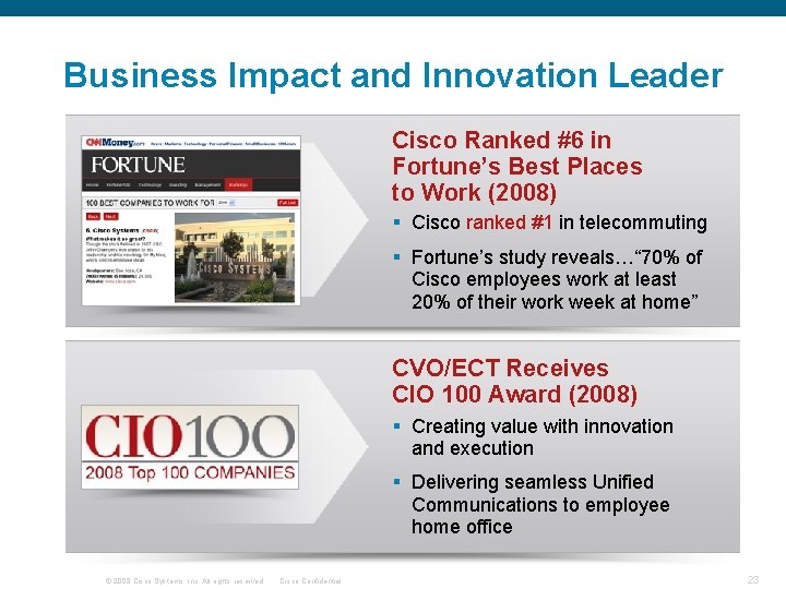 Business Impact and Innovation Leader Cisco Ranked #6 in Fortune’s Best Places to Work