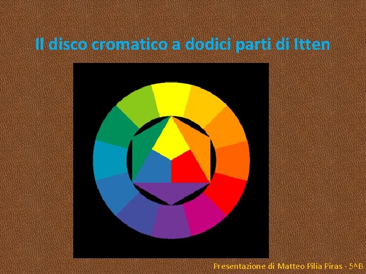 Il disco cromatico a dodici parti di Itten Presentazione di Matteo Pilia Piras -