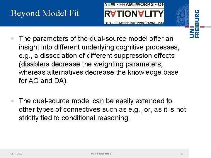 Beyond Model Fit § The parameters of the dual-source model offer an insight into