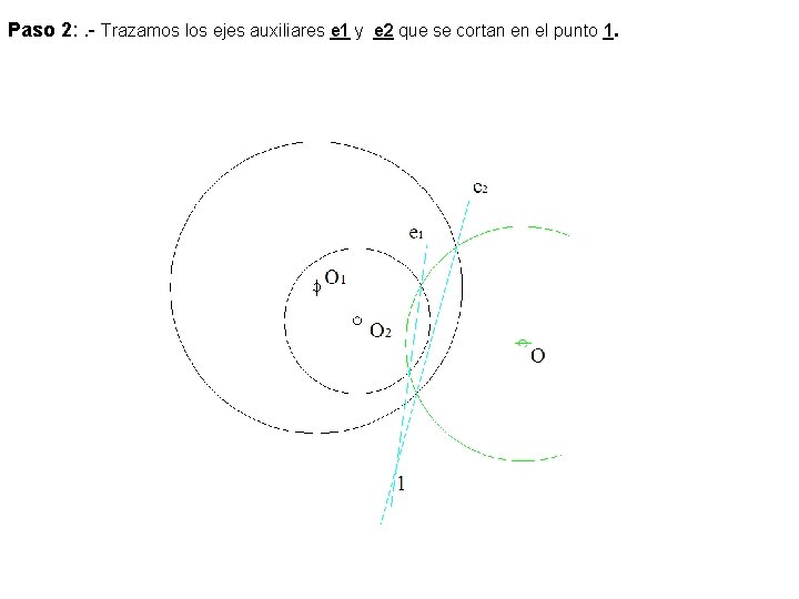 Paso 2: . - Trazamos los ejes auxiliares e 1 y e 2 que Paso 2: . - Trazamos los ejes auxiliares e 1 y e 2 que