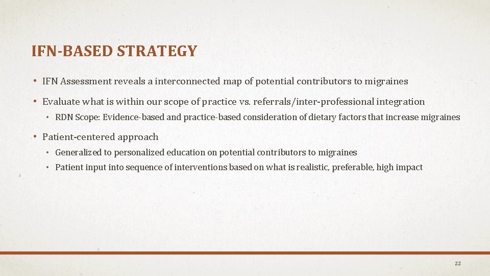 IFN-BASED STRATEGY • IFN Assessment reveals a interconnected map of potential contributors to migraines