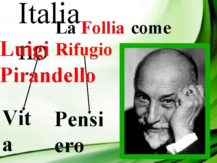 Italia La Follia come Rifugio Luigi no Pirandello Vit a Pensi ero 