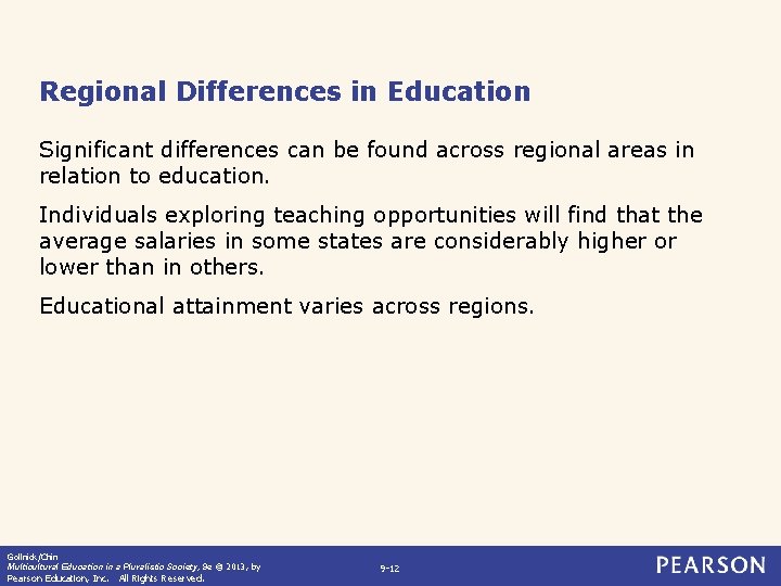 Regional Differences in Education Significant differences can be found across regional areas in relation