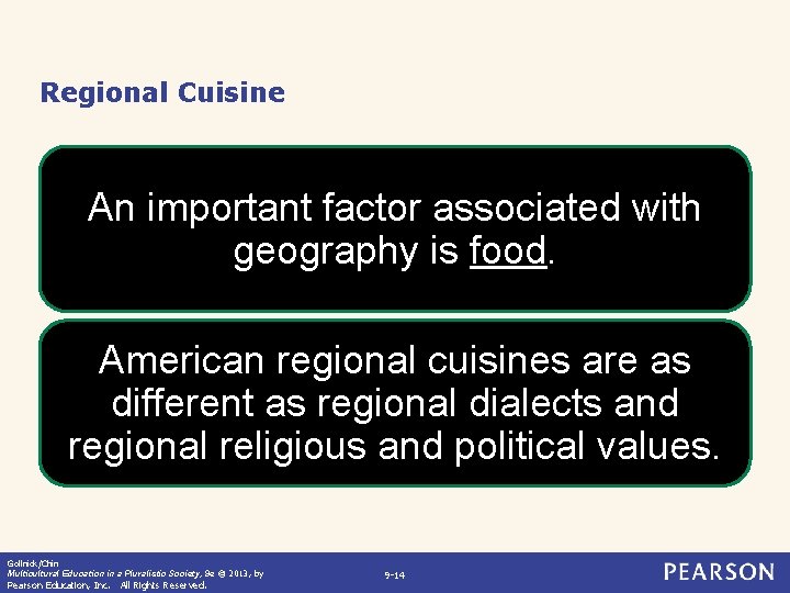 Regional Cuisine An important factor associated with geography is food. American regional cuisines are