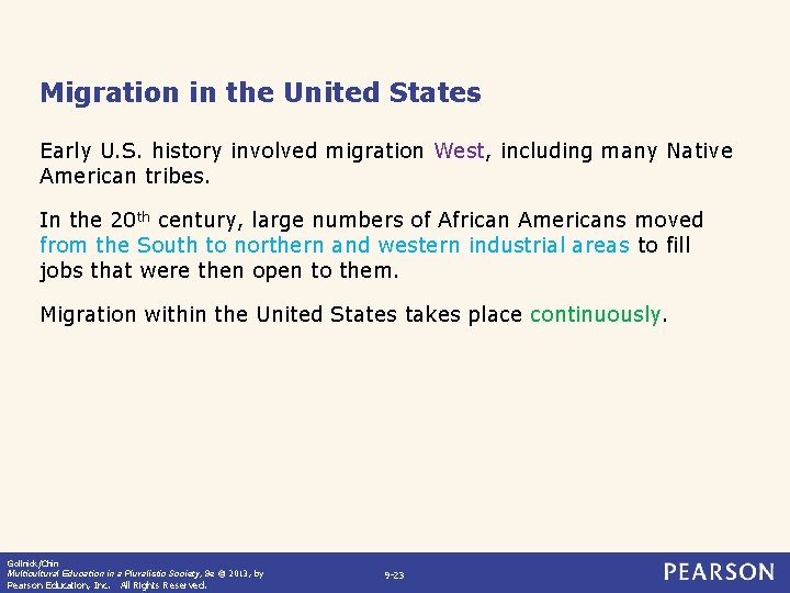 Migration in the United States Early U. S. history involved migration West, including many