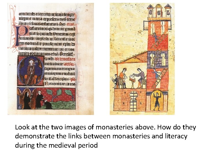 Look at the two images of monasteries above. How do they demonstrate the links