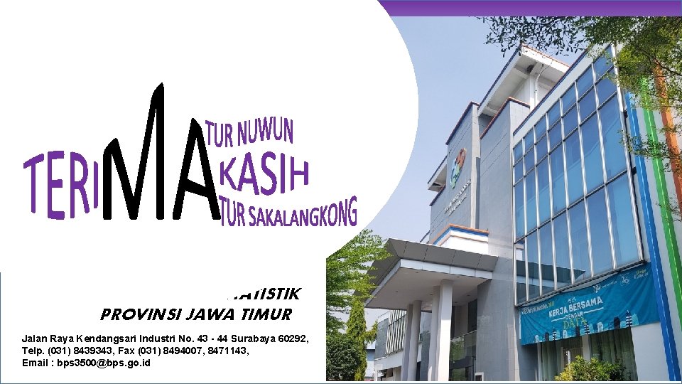 BADAN PUSAT STATISTIK PROVINSI JAWA TIMUR Jalan Raya Kendangsari Industri No. 43 - 44