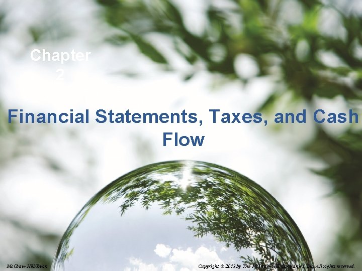 Chapter 2 Financial Statements, Taxes, and Cash Flow 2 -1 Mc. Graw-Hill/Irwin Copyright ©