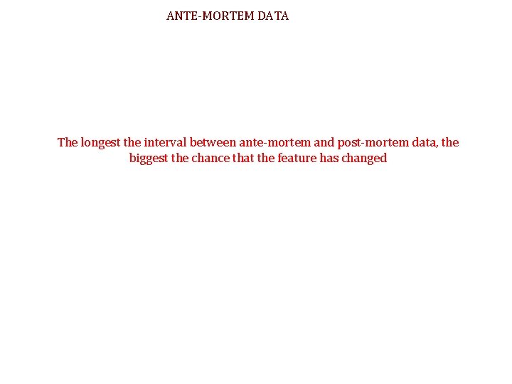 ANTE-MORTEM DATA Each annotation in the form should refer to the original source used