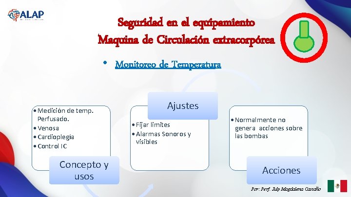 Seguridad en el equipamiento Maquina de Circulación extracorpórea • Monitoreo de Temperatura • Medición Seguridad en el equipamiento Maquina de Circulación extracorpórea • Monitoreo de Temperatura • Medición