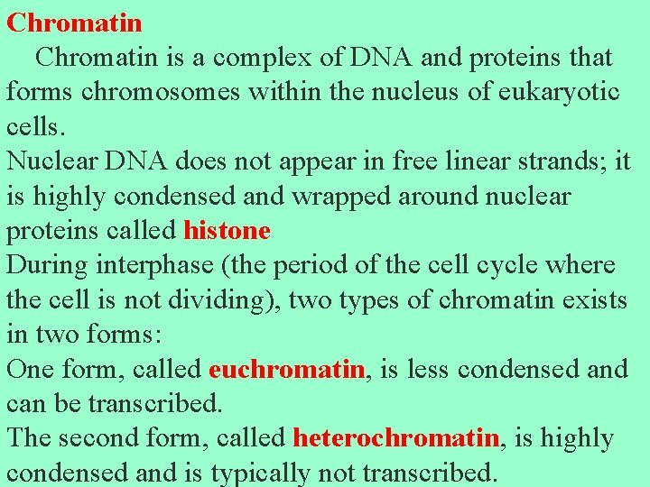 Chromatin is a complex of DNA and proteins that forms chromosomes within the nucleus