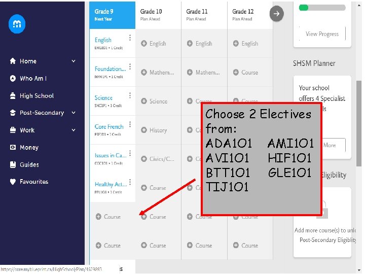 Choose 2 Electives from: ADA 1 O 1 AMI 1 O 1 AVI 1