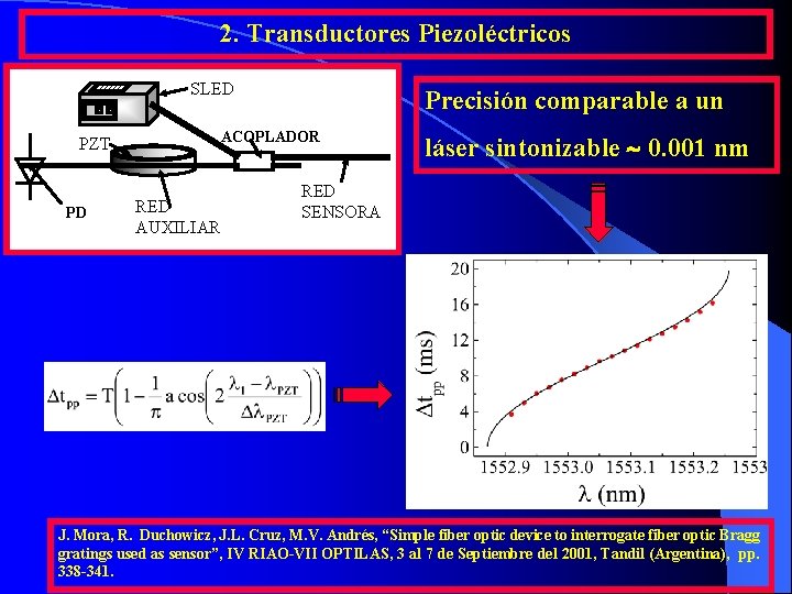 2. Transductores Piezoléctricos SLED ACOPLADOR PZT PD Precisión comparable a un RED AUXILIAR láser 2. Transductores Piezoléctricos SLED ACOPLADOR PZT PD Precisión comparable a un RED AUXILIAR láser