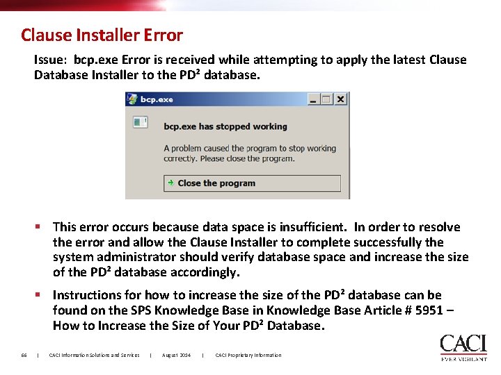 Clause Installer Error Issue: bcp. exe Error is received while attempting to apply the