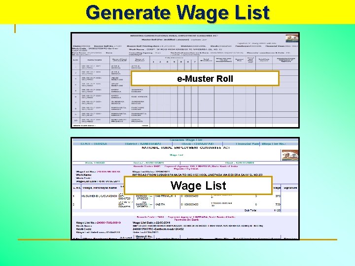 Generate Wage List e-Muster Roll Wage List 