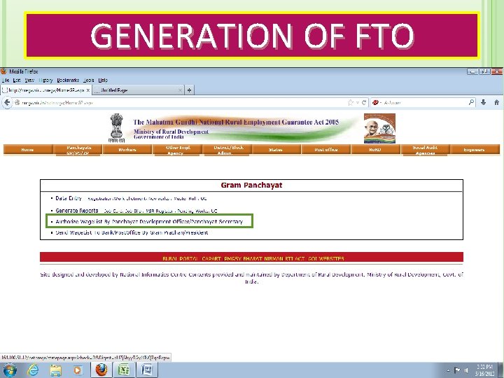 GENERATION OF FTO 
