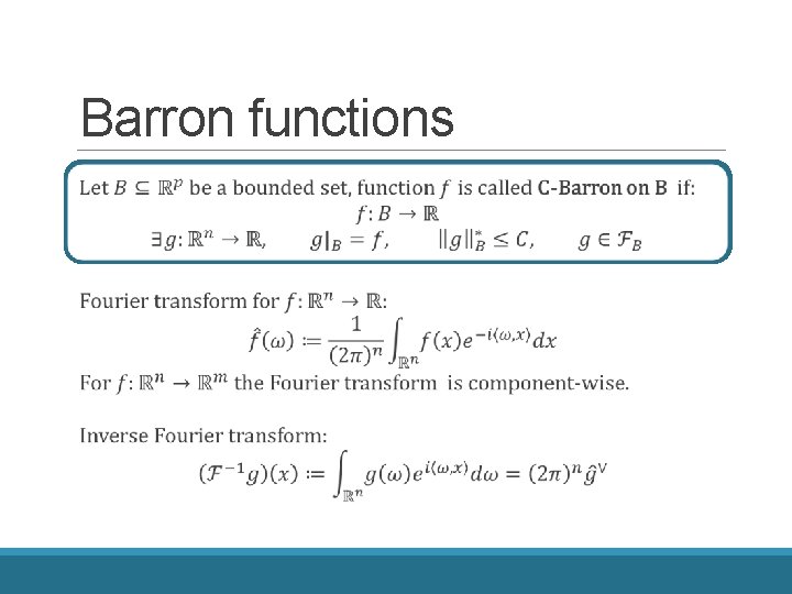 Barron functions 