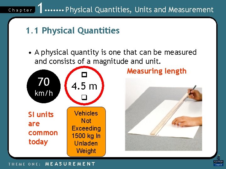 Chapter 1 Physical Quantities, Units and Measurement 1. 1 Physical Quantities • A physical