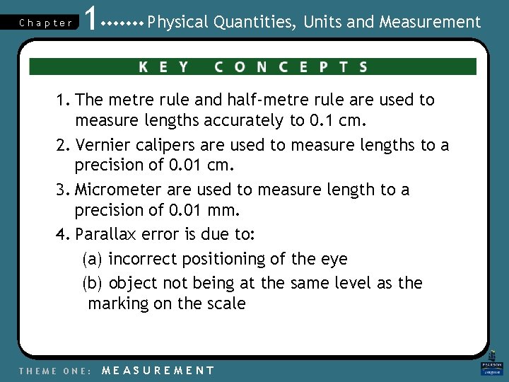 Chapter 1 Physical Quantities, Units and Measurement 1. The metre rule and half-metre rule