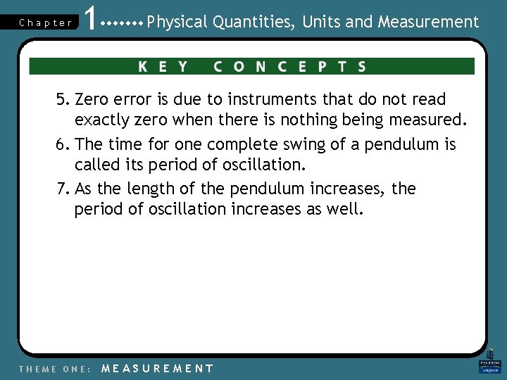 Chapter 1 Physical Quantities, Units and Measurement 5. Zero error is due to instruments