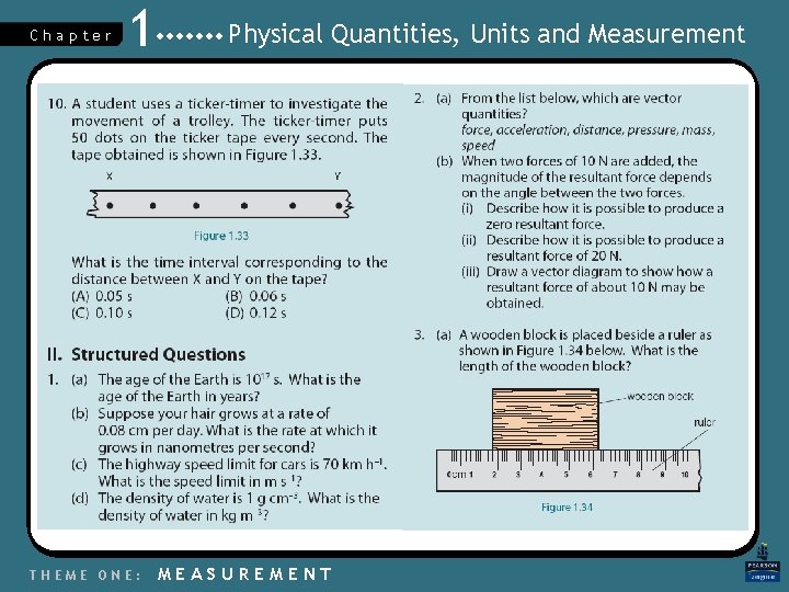 Chapter 1 THEME ONE: Physical Quantities, Units and Measurement MEASUREMENT 