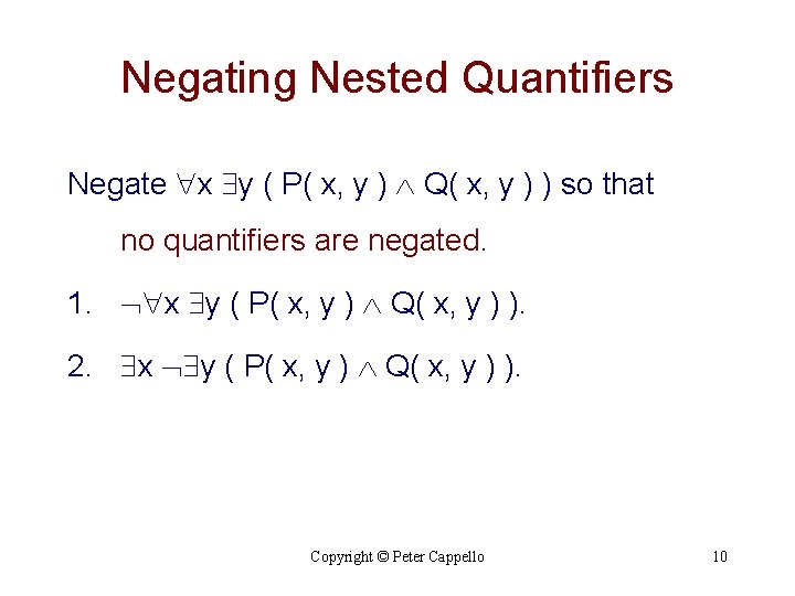 Nested Quantifiers Goals 1 Explain How To Work