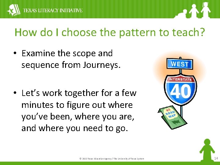 How do I choose the pattern to teach? • Examine the scope and sequence