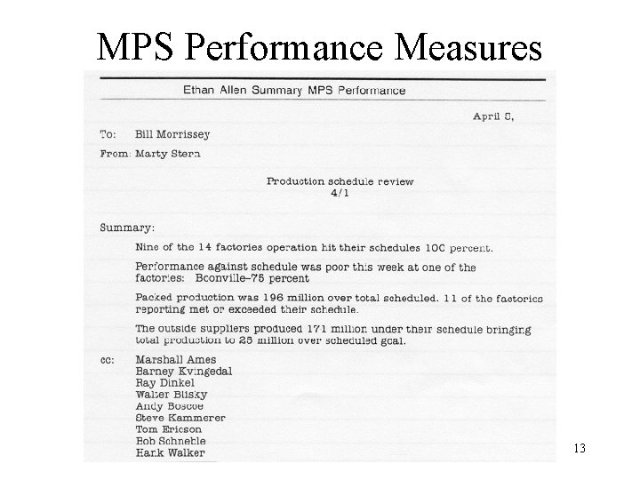 MPS Performance Measures 13 MPS Performance Measures 13