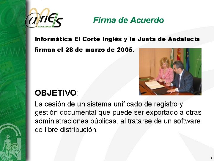 Firma de Acuerdo Informática El Corte Inglés y la Junta de Andalucía firman el