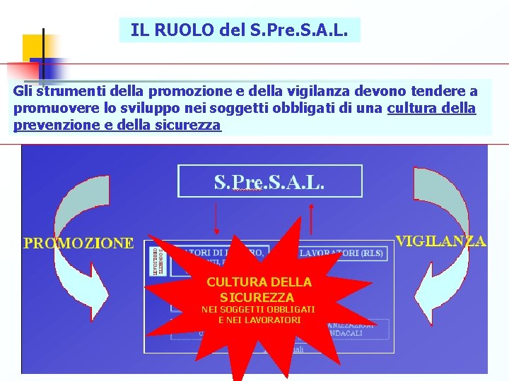 IL RUOLO del S. Pre. S. A. L. Gli strumenti della promozione e della